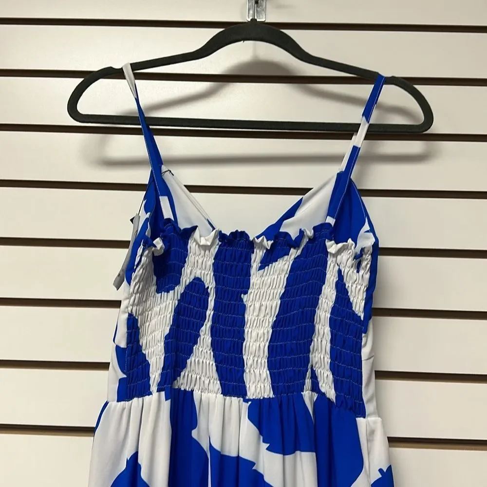 NWT Women’s White/Blue Print Maxi Dress -Size One Size (Small/Medium) - Picture 5 of 8